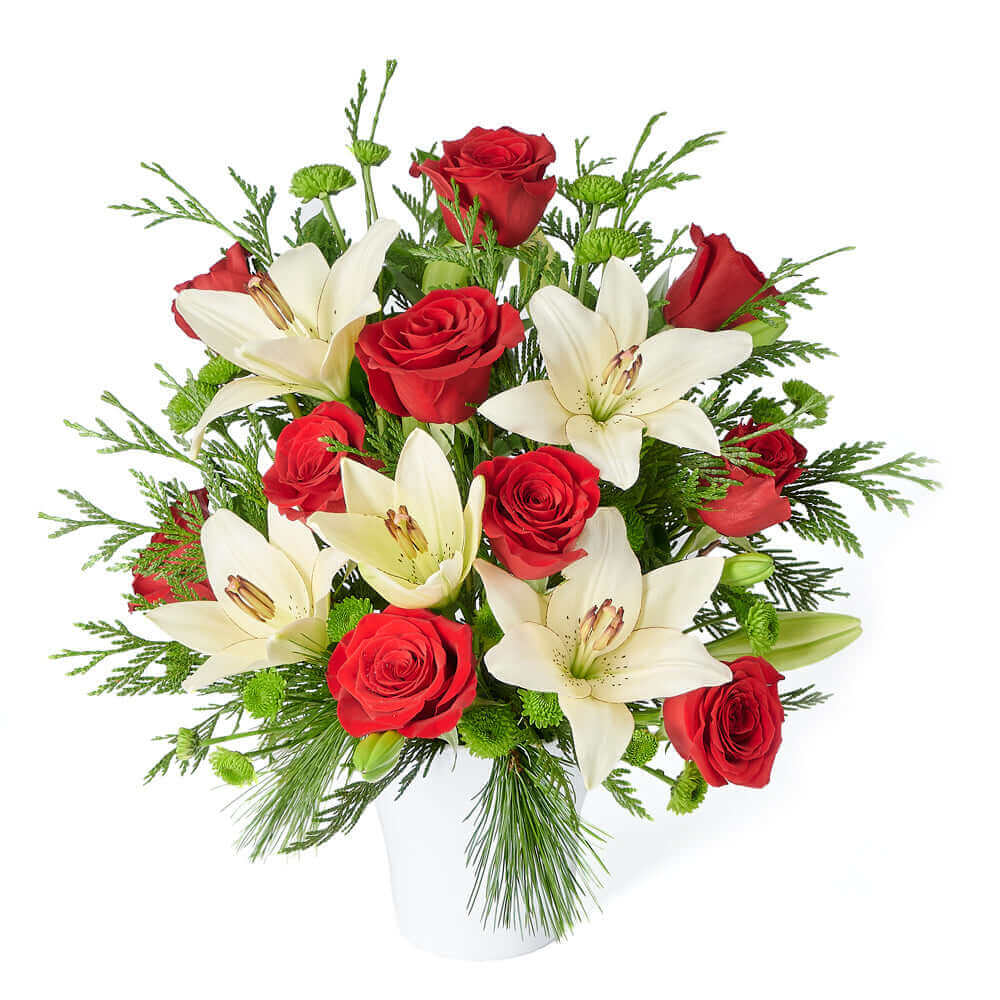 Mixed Floral Arrangement, Holiday, Christmas, Mix Floral Arrangement, Floral Gift, Floral Arrangement, Flower arrangement, Connecticut delivery.