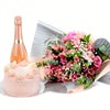 A Graceful Celebration Flowers & Prosecco Gift - Mixed Floral Bouquet and Champagne Gift Set - Connecticut Delivery