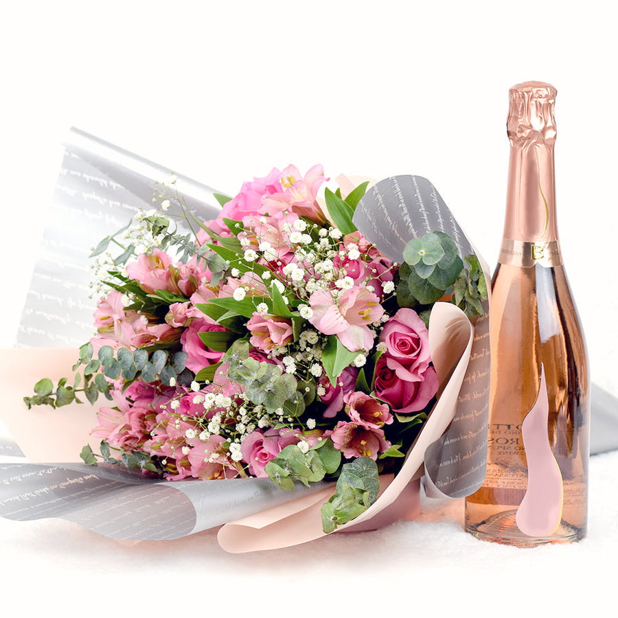 A Classy Affair Flowers & Prosecco Gift - Flower Gift - Connecticut Delivery