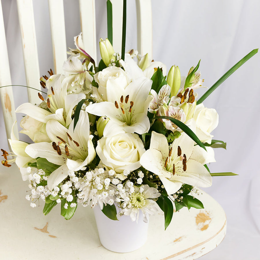 Alabaster Mixed Lily Arrangement - Flower Gift - Connecticut Delivery