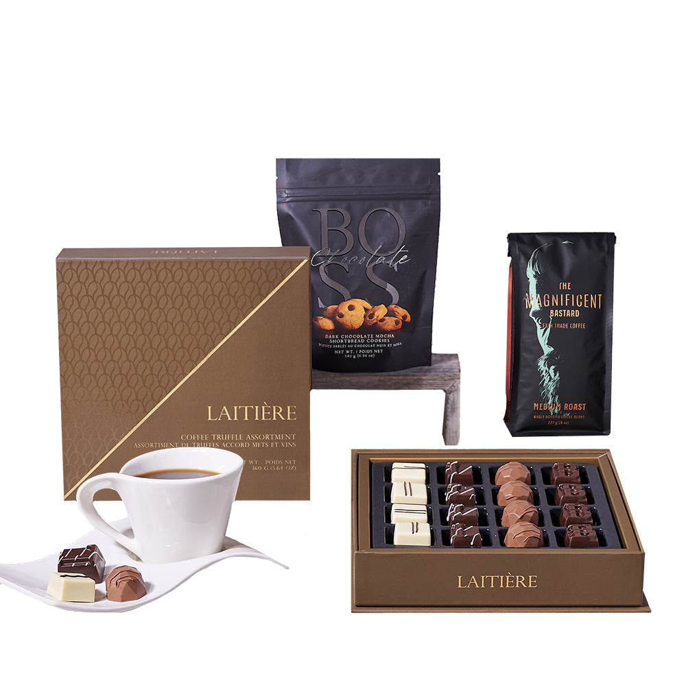 CafÃ© &amp; Chocolate Gift Set, coffee gift baskets, coffee gift, coffee, gourmet gift, gourmet, chocolate gift, chocolate
