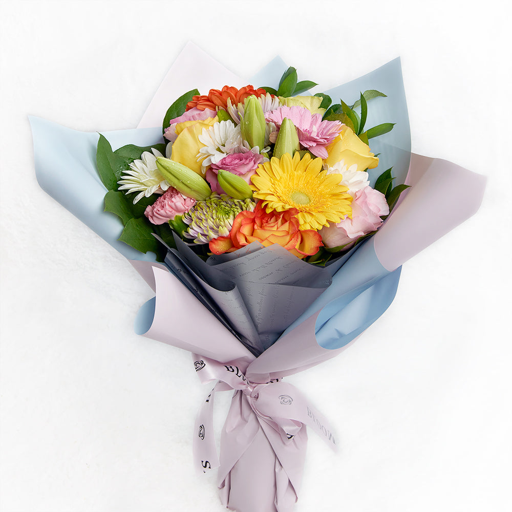 Caribbean Sunrise Mixed Floral Bouquet from Connecticut Blooms - Mixed Floral Gift - Connecticut Delivery.