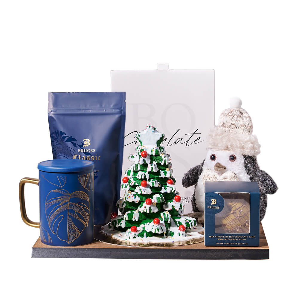 Chilly Penguin &amp; Hot Chocolate Gift Board, hot chocolate gift, hot chocolate, holiday gift, holiday, christmas gift, christmas