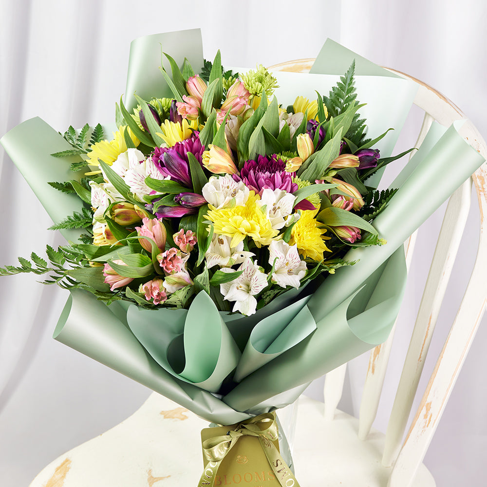Eternal Sunshine Mixed Peruvian Lily Bouquet from Connecticut Blooms - Mixed Floral Gift - Connecticut Delivery.