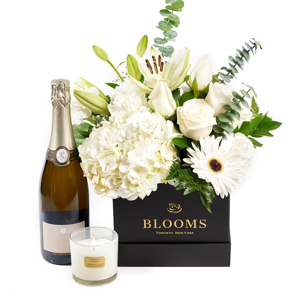 Heavenly Scents Flowers &amp; Champagne Gift - Flower Gift - Connecticut Delivery