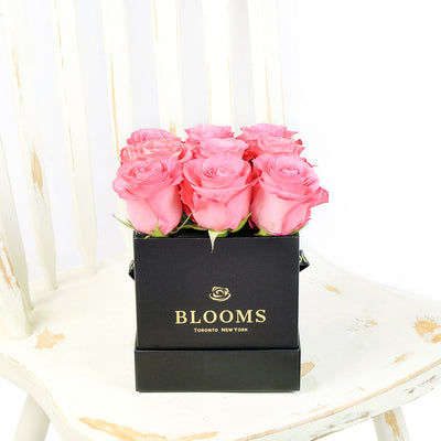 Impeccable Pink Rose Hat Box - Connecticut Delivery