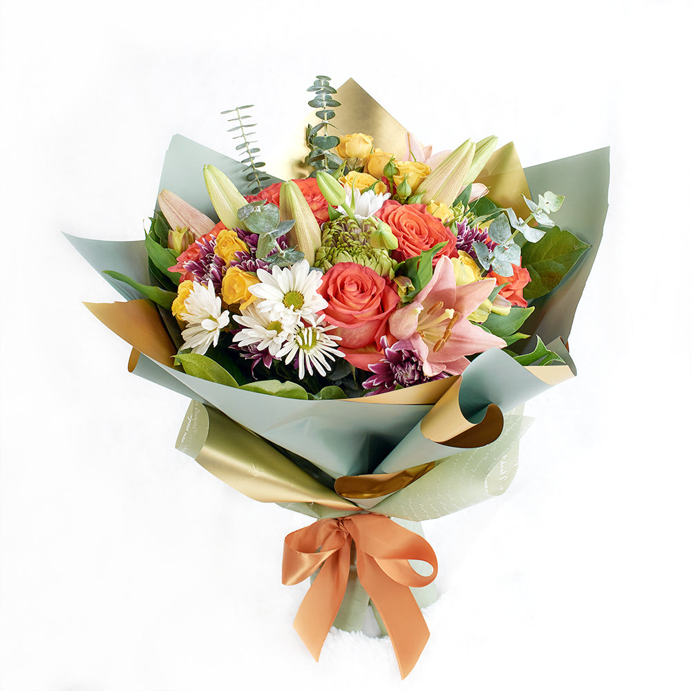 Love In Casablanca Mixed Rose Bouquet from Connecticut Blooms - Mixed Flower Gift - Connecticut Delivery.
