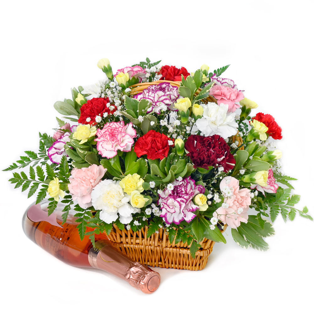 Luxe Delight Flowers Champagne Gift - Flower Gift Basket - Connecticut Delivery