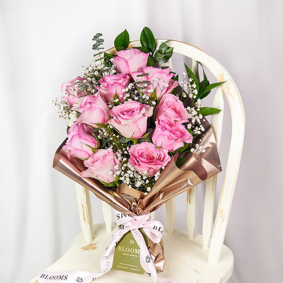 Mother’s Day 12 Stem Pink Rose Bouquet – Mother’s Day Gifts – Connecticut delivery