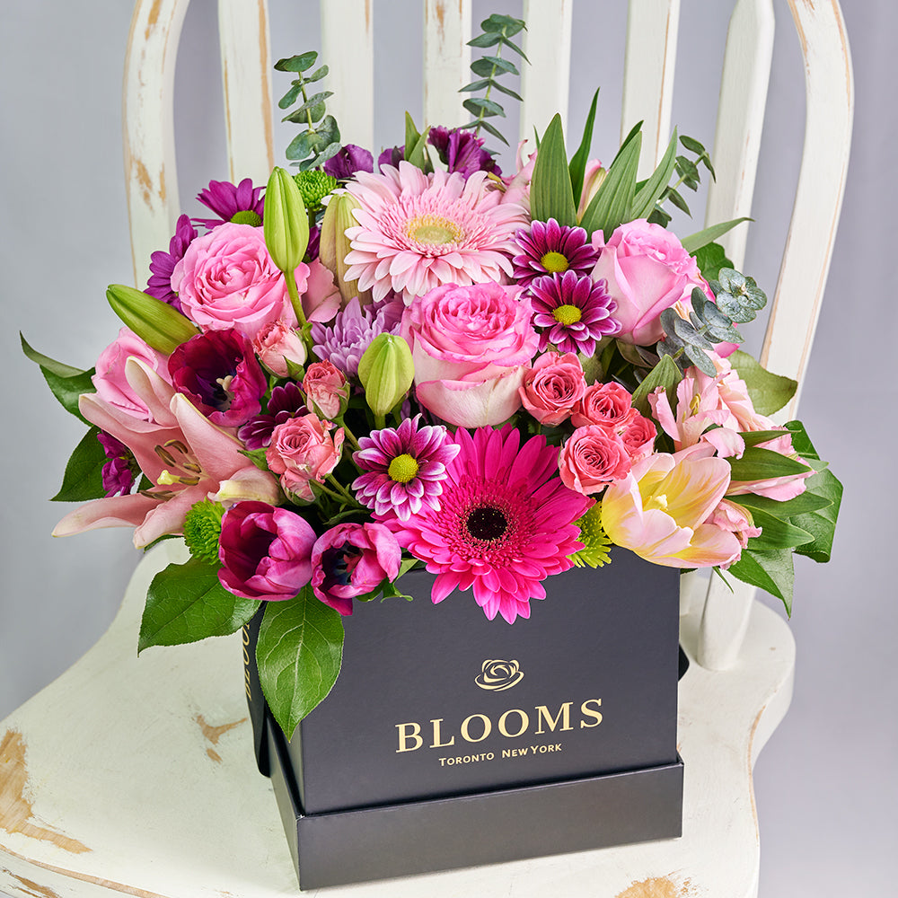 Mother's Day Floral Gift in Hat Box – how the gift is presented
