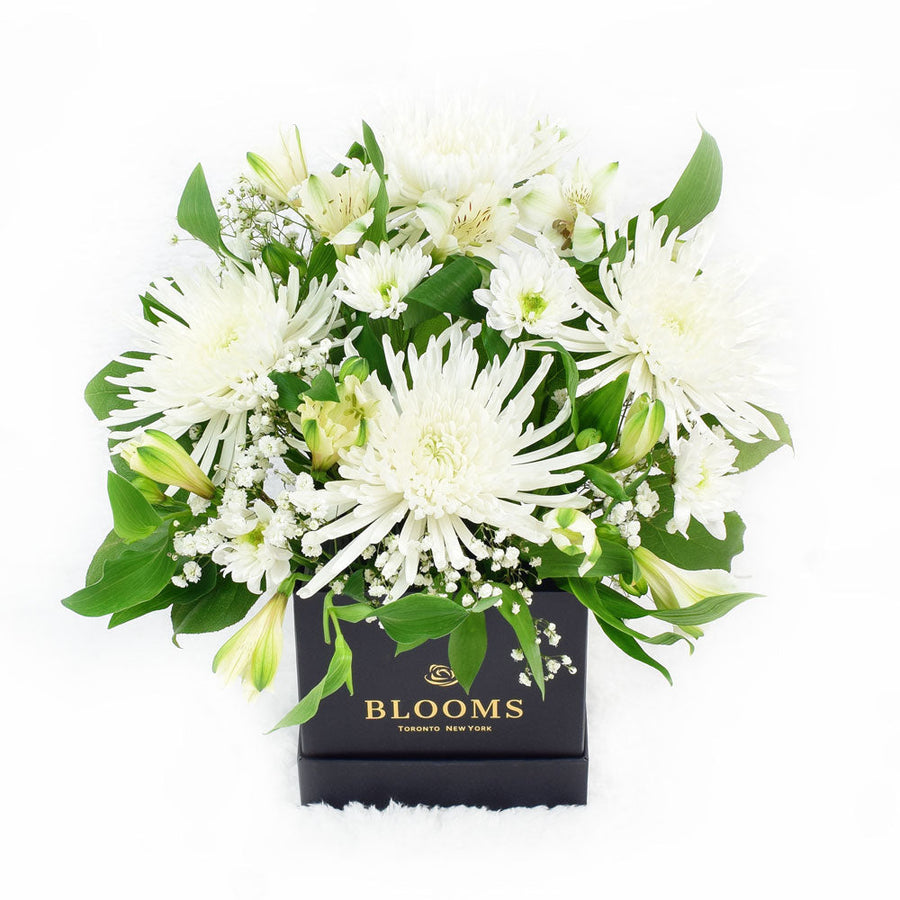 Peaceful White Mixed Floral Arrangement - Flower Gift Box - Connecticut Delivery
