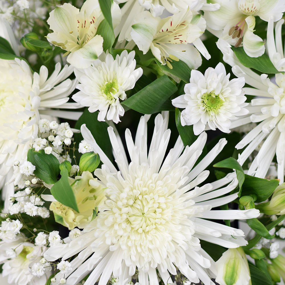 Peaceful White Mixed Floral Arrangement - Flower Gift Box - Connecticut Delivery