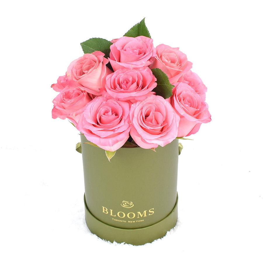 Pink Glow Box Rose Set from Connecticut Blooms - Flower Hat Box - Connecticut Delivery.