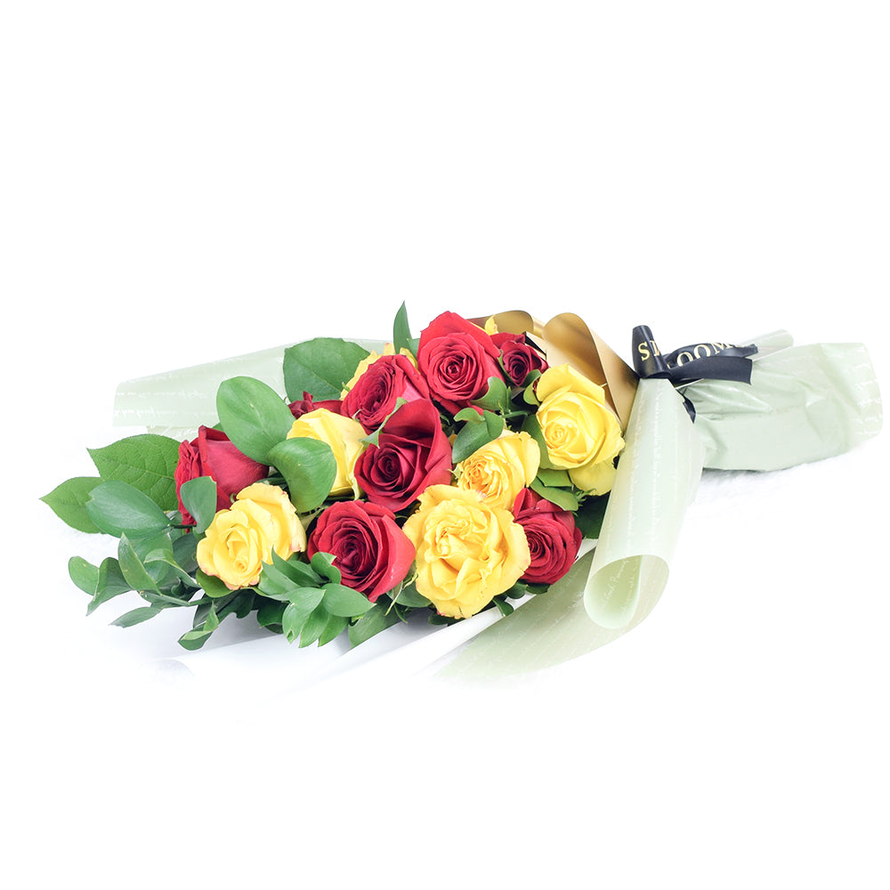 Raspberry Ripple Mixed Rose Bouquet from Connecticut Blooms - Mixed Flower Gift - Connecticut Delivery.
