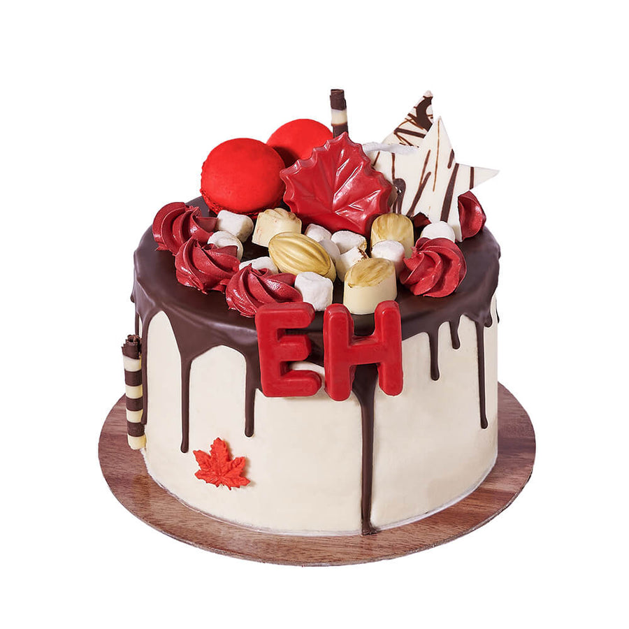 Red Velvet Canada Day Cake, cake gift, cake, canada day gift, canada day, gourmet gift, gourmet. Connecticut Delivery