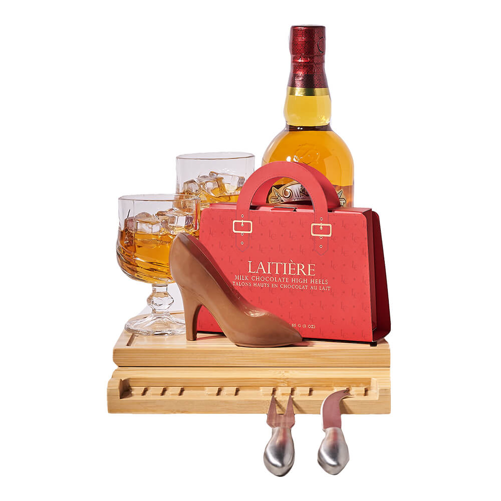 Spirits &amp; Chocolate Heel Set, liquor gift, liquor, chocolate gift, chocolate, gourmet gift, gourmet Connecticut Delivery
