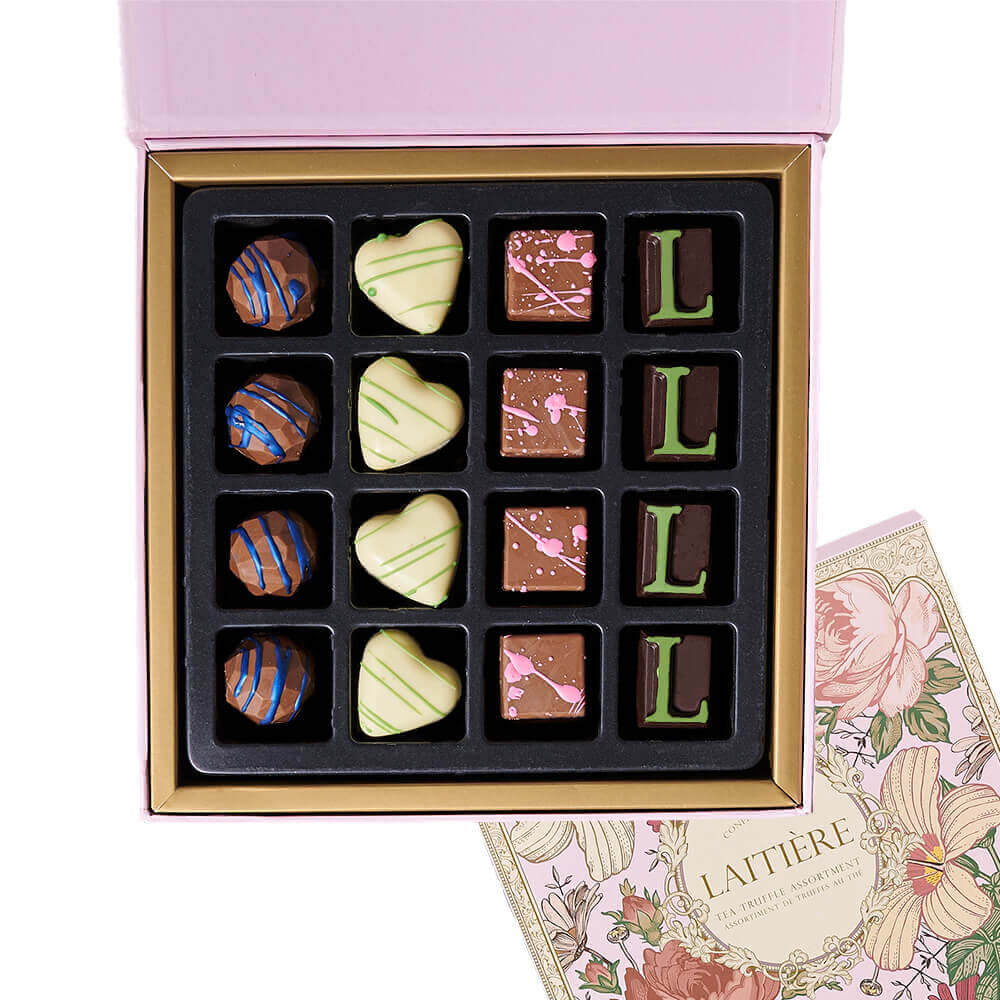 Deluxe Gourmet Gift Set with Laitière Tea Truffles & English Breakfast Tea – how the gift is presented