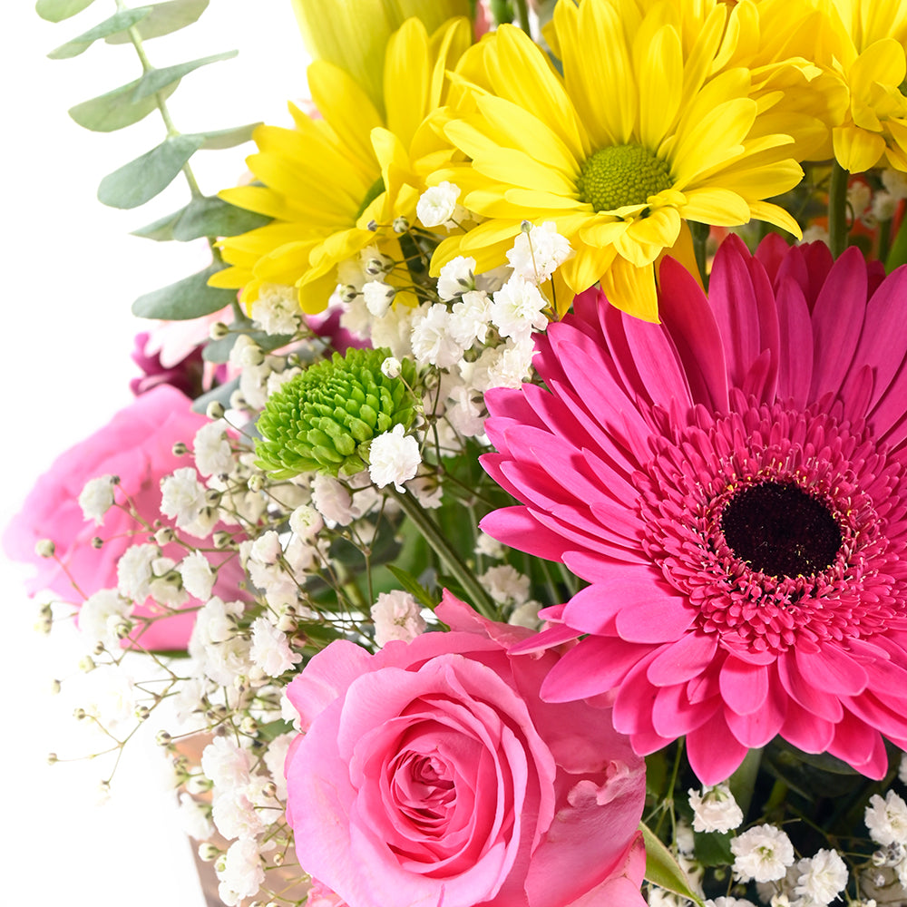 The Best Mother's Day Floral Gift - Wooden Planter Mix Floral Gift Basket - Connecticut Delivery