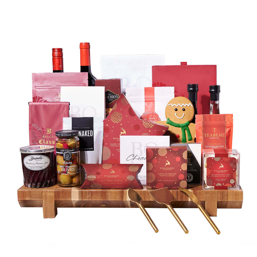 The Decadent Christmas Gift Set, gourmet gift, gourmet, christmas gift, christmas, holiday gift, holiday, wine gift, wine. Connecticut Delivery