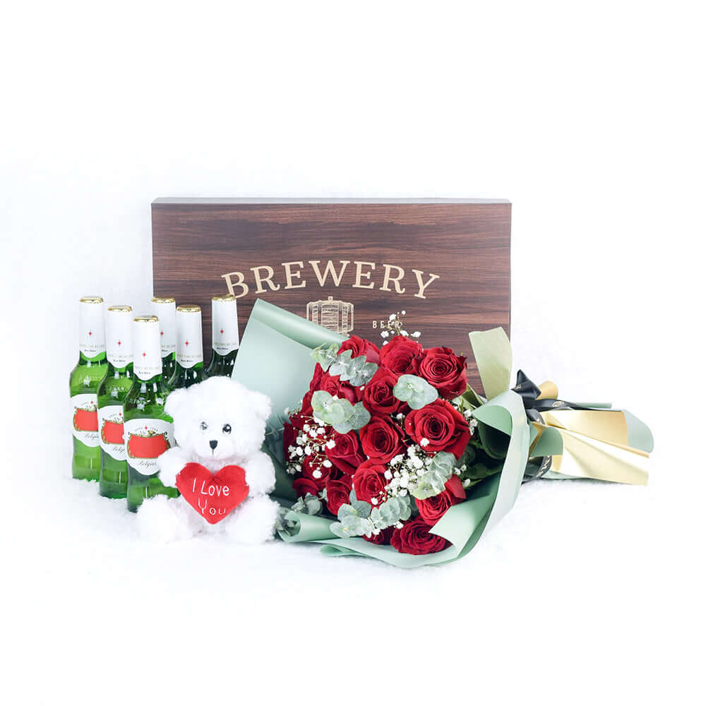 Time To Celebrate Flowers & Beer Gift - Connecticut Delivery.