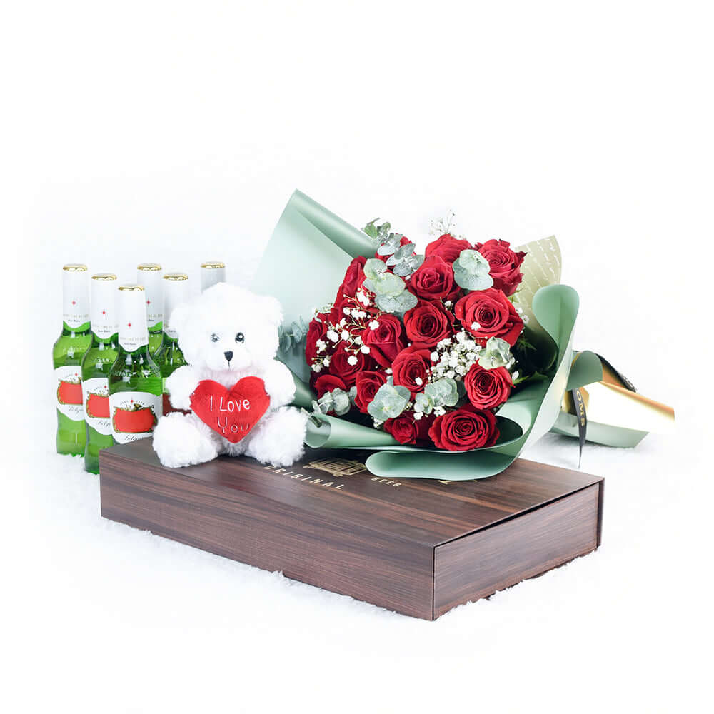Time To Celebrate Flowers & Beer Gift - Connecticut Delivery.