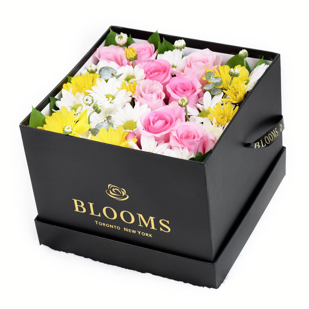 Tuscan Tea Party Box Rose Set from Connecticut Blooms - Mixed Floral Hat Box - Connecticut Delivery.