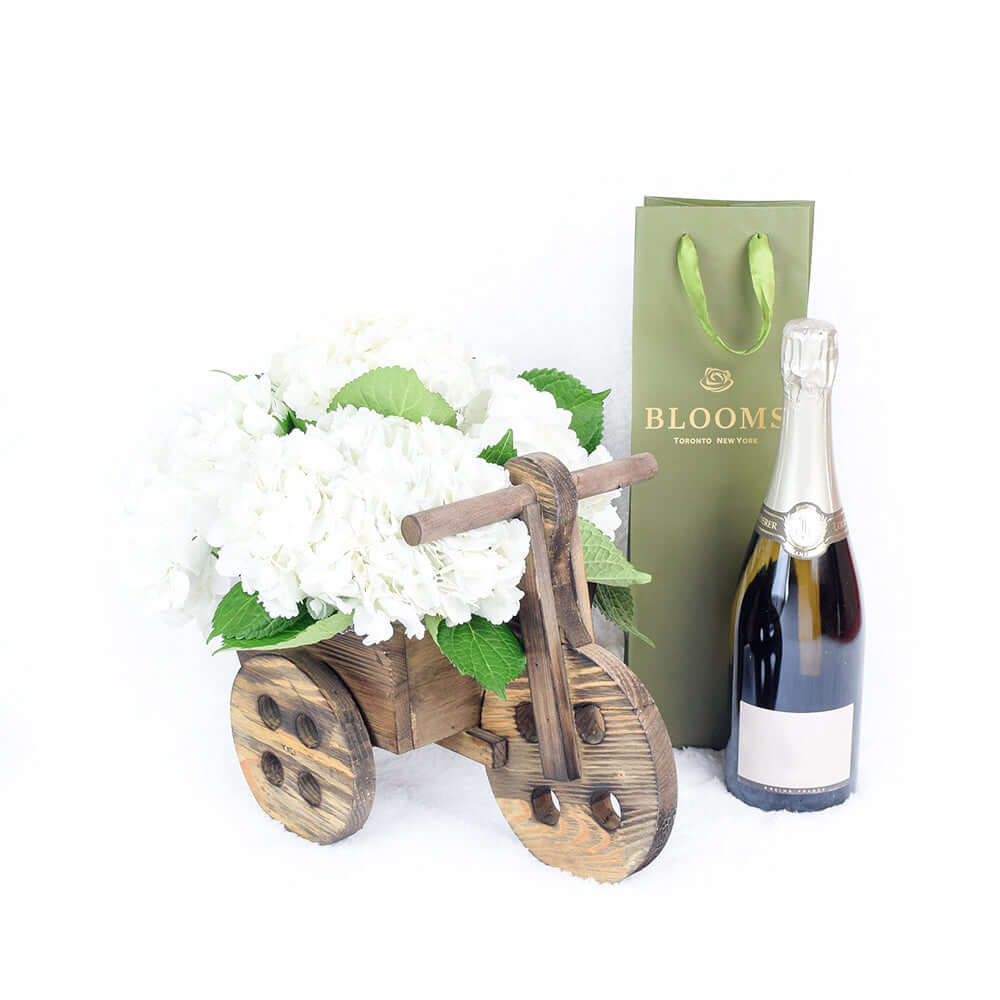 Tuscan Countryside Flowers &amp; Champagne Gift. Connecticut Delivery