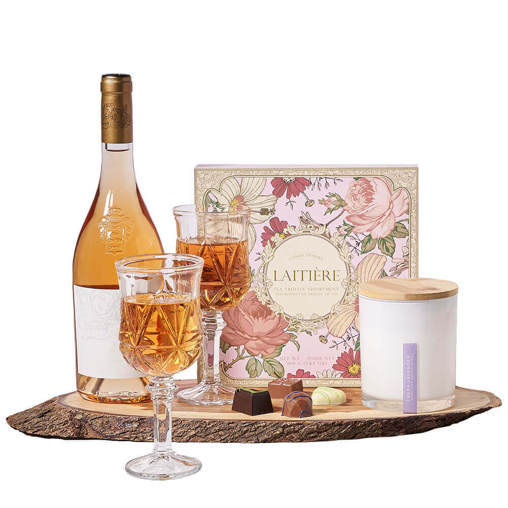 Wine & Fine Things Set, wine gift, wine, chocolate gift, chocolate, candle gift, candle, gourmet gift, gourmet. Connecticut delivery.